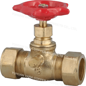O.D.COMP. x O.D.COMP. STOP VALVES BRASS WITH DRAIN